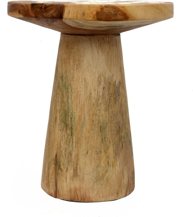 Bazar Bizar de Timber Conic bijzettafel Naturel Munggur hout 50 x 50 x 57 cm