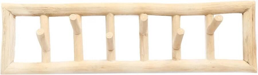 Rootz Living Rootz The Island Cloth Hanger Teak Hanger Rustiek kledingrek Voegt rustieke charme toe 70cm x 10cm x 20cm