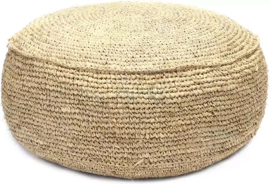Bazar Bizar Safaary De Raffia Flores Poef Naturel