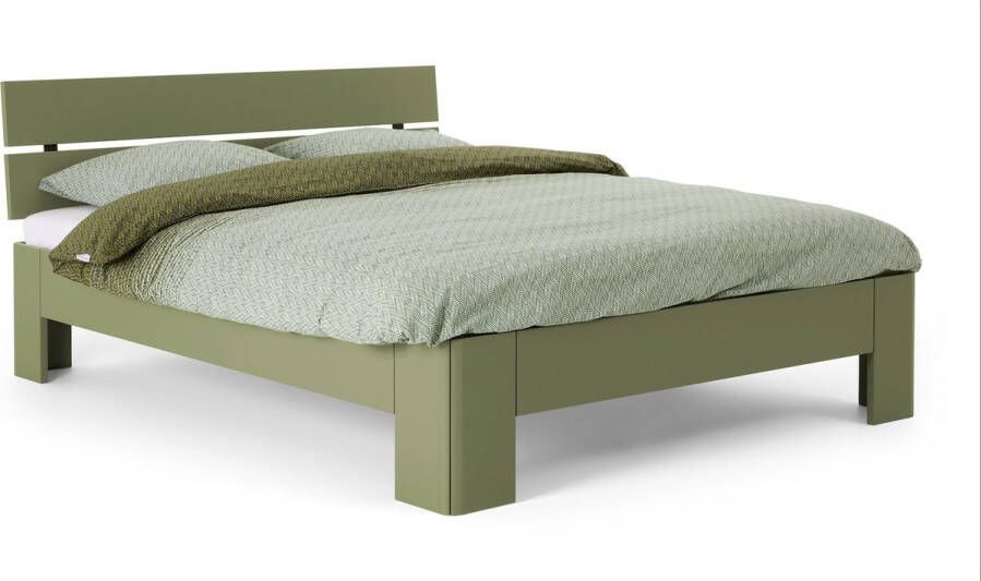 BBright B Bright Fresh 400 Bed met Hoofdbord 90x220cm Bedframe Rietgroen Eenpersoonsbedden Instaphoogte: 40cm