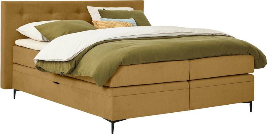 BBright B Bright Opbergbox Citrine met gestoffeerd matras 160 x 200 cm ocre