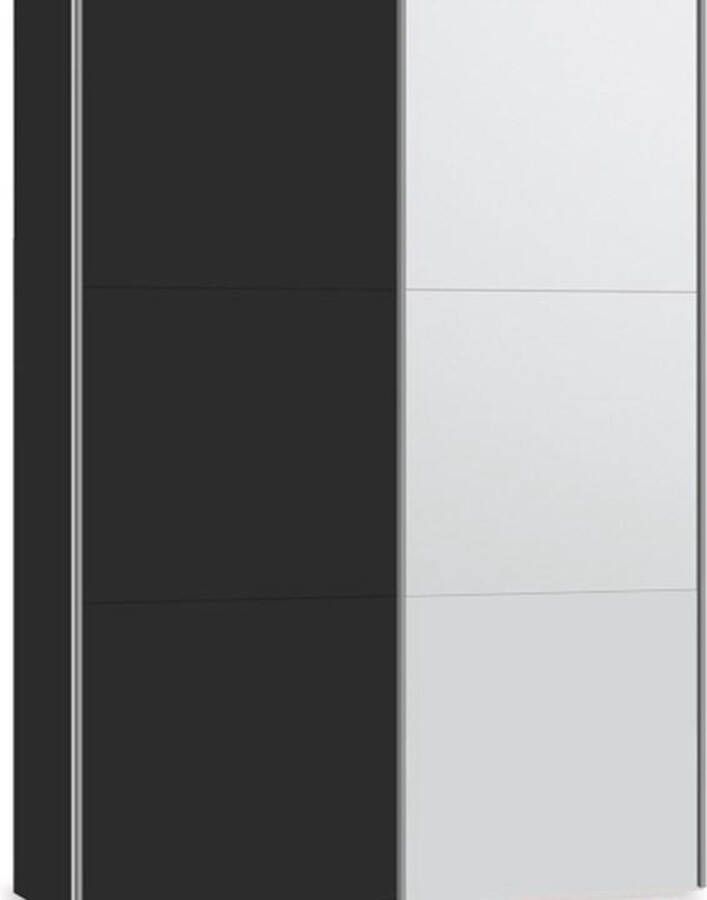 BBright B Bright Schuifdeurkast Kixx met hout- en spiegeldeuren 153 x 215 x 65 cm zwart