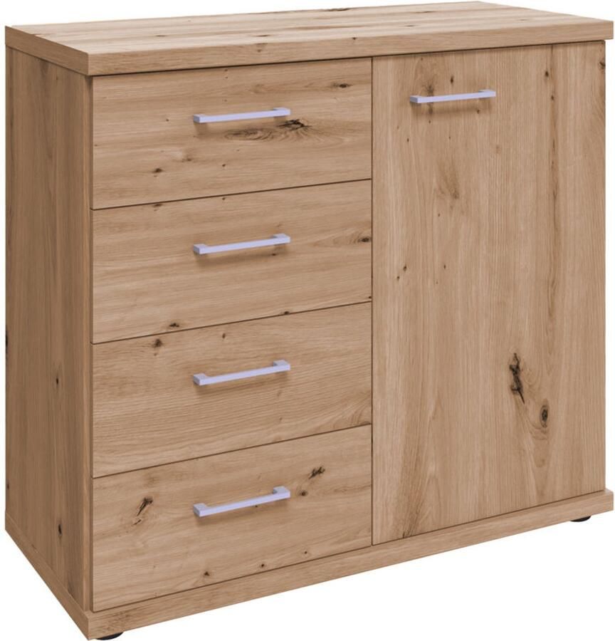 BBright B Bright Commode Bienne met 4 laden en 1 deur 93 x 86 x 42 cm bianco eiche