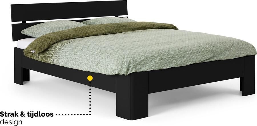 BBright B Bright Fresh 500 Bed met Hoofdbord 180 x 200 cm Bedframe Zwart Bedombouw Instaphoogte: 50cm Tweepersoonsbedden - Foto 2