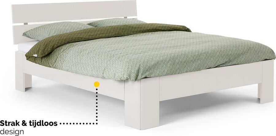 BBright B Bright Fresh 450 Bed met Hoofdbord 120 x 220 cm Bedframe Wit Bedombouw Instaphoogte: 45cm Tweepersoonsbedden - Foto 2