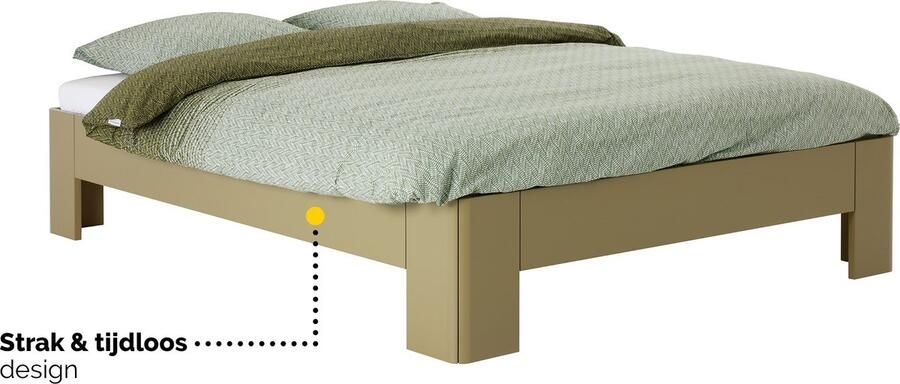 BBright B Bright Fresh 450 Bed 140 x 200 cm Bedframe Rietgroen Bedombouw Instaphoogte: 45cm Tweepersoonsbedden