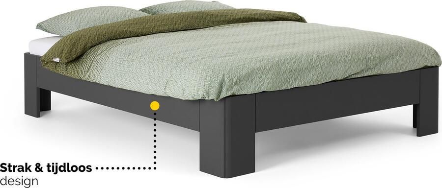 BBright B Bright Fresh 400 Bed 160 x 220 cm Bedframe Antraciet Bedombouw Instaphoogte: 40cm Tweepersoonsbedden - Foto 1