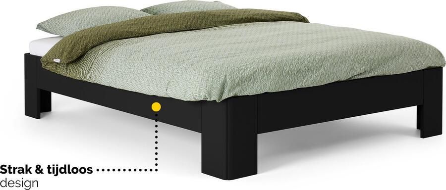 BBright B Bright Fresh 400 Bed 120 x 200 cm Bedframe Zwart Bedombouw Instaphoogte: 40cm Tweepersoonsbedden