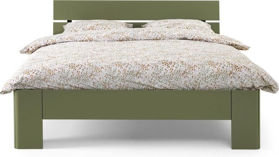 BBright B Bright Fresh 500 Bed met Hoofdbord 90x210cm Bedframe Rietgroen Eenpersoonsbedden Instaphoogte: 50cm