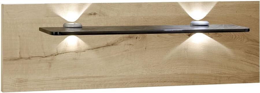 BBright B Bright Nachtkast paneel met glas en verlichting Bienne 50 x 20 x 12 cm bianco eiken - Foto 4
