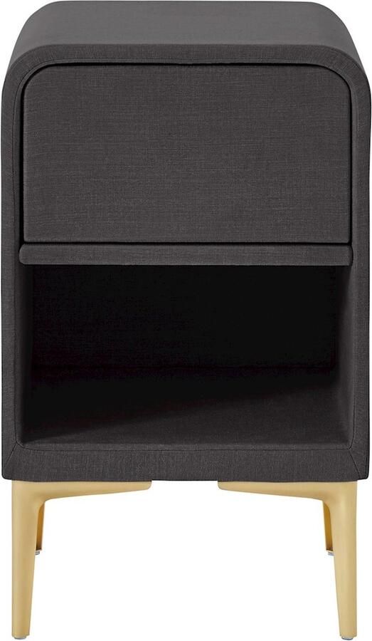 BBright B Bright Nachtkast rond B Bright met 1 lade en poten 40 x 65 x 40 cm charcoal