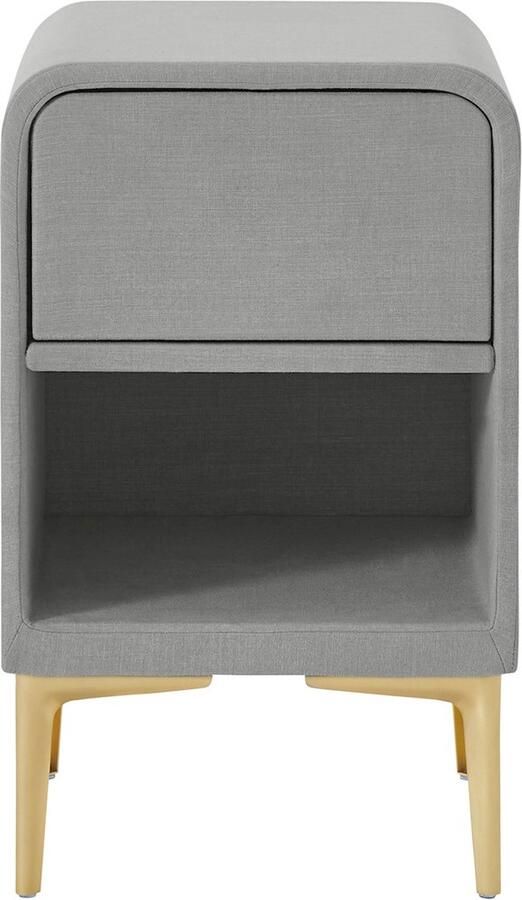 BBright B Bright Nachtkast rond B Bright met 1 lade en poten 40 x 65 x 40 cm zinc