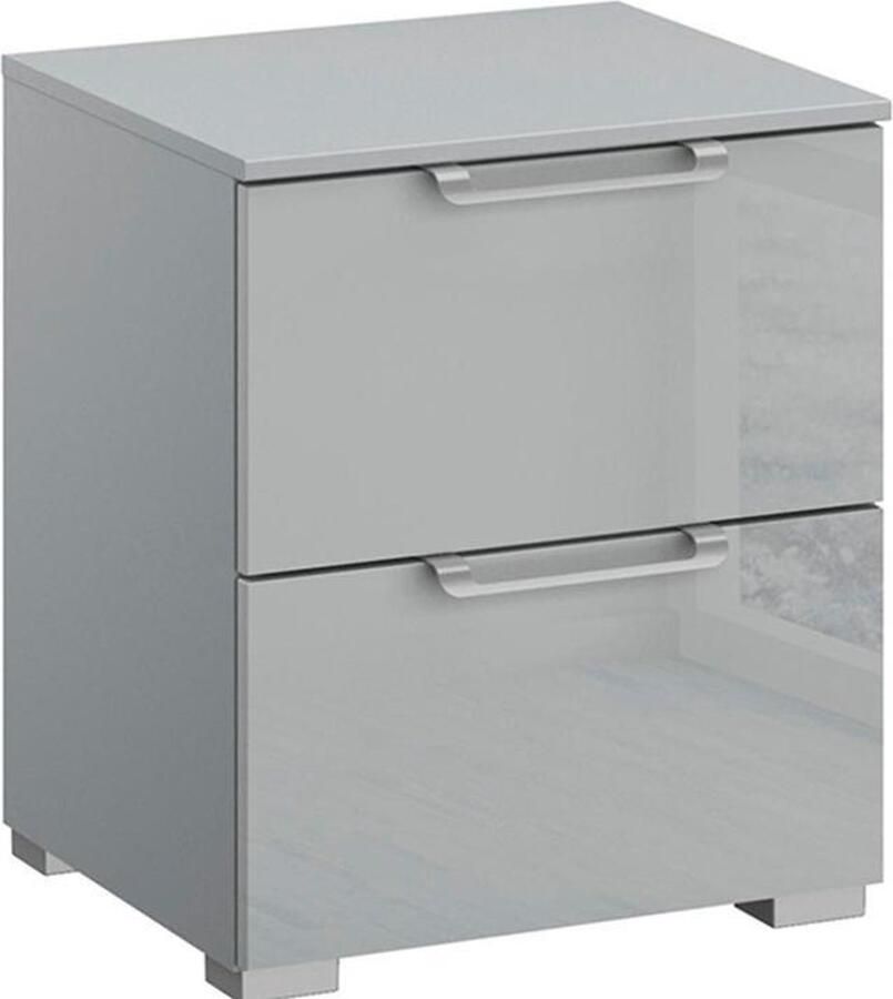 BBright B Bright Nachtkast Sydney met 3 laden 50 x 62 x 42 cm grijs glas grijs