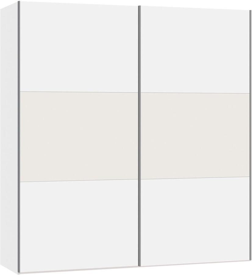 BBright B Bright Schuifdeurkast Kixx met hout- en glaspanelen 203 x 215 x 65 cm wit