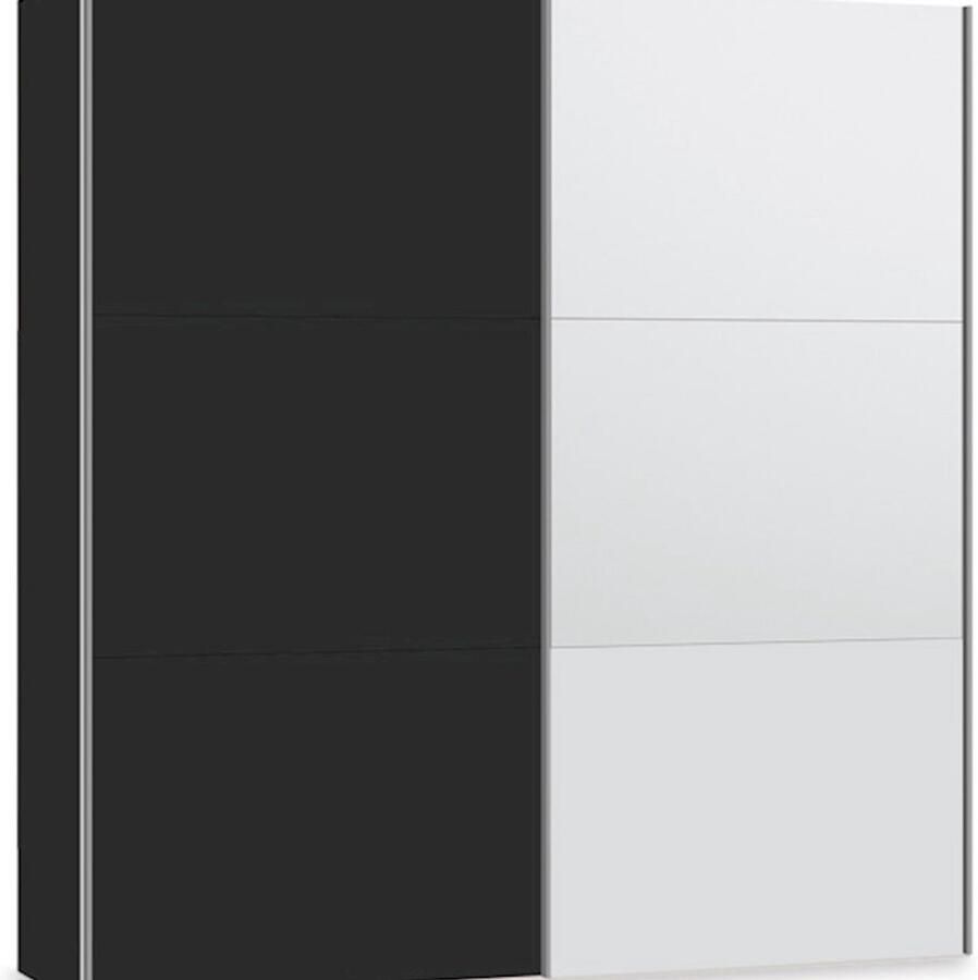 BBright B Bright Schuifdeurkast Kixx met hout- en spiegeldeuren 203 x 215 x 65 cm zwart