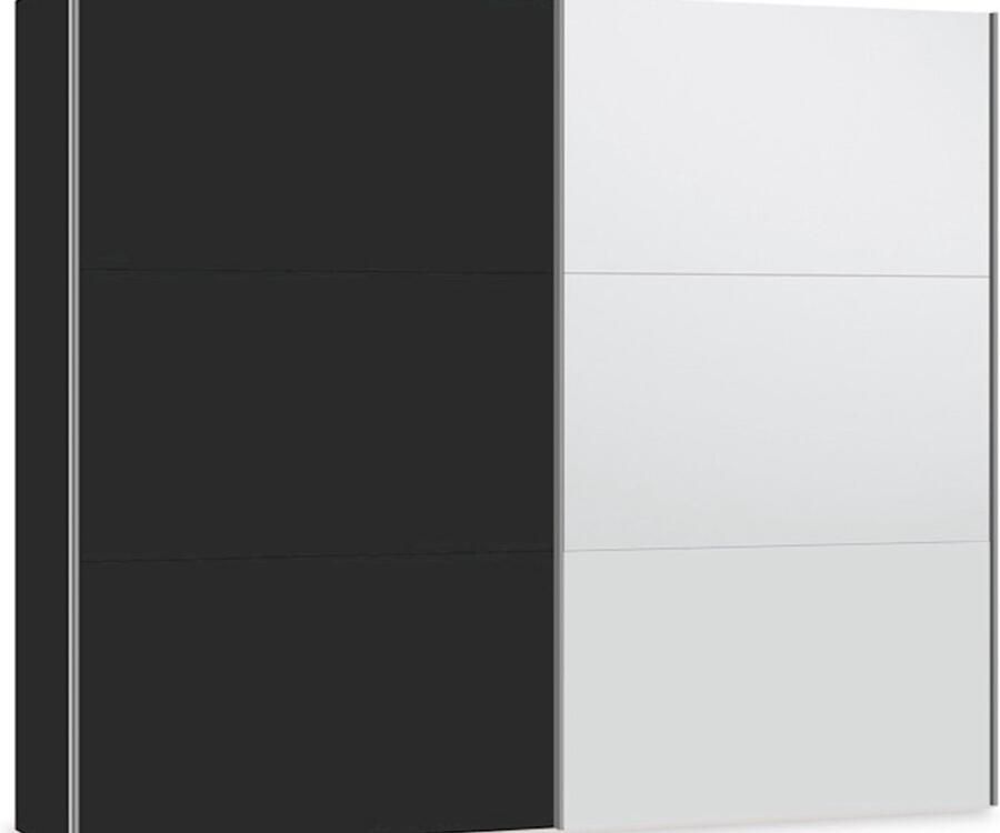 BBright B Bright Schuifdeurkast Kixx met hout- en spiegeldeuren 253 x 215 x 65 cm zwart