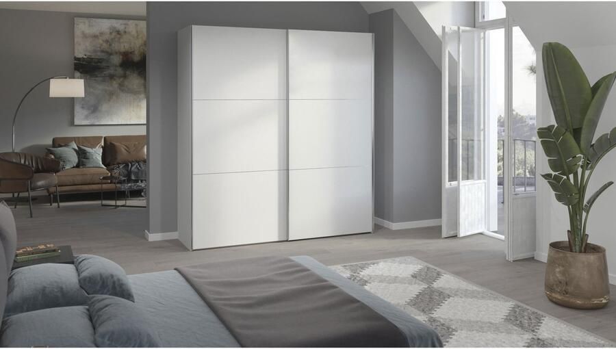 BBright B Bright Schuifdeurkast Kixx met houten deuren 203 x 215 x 65 cm wit