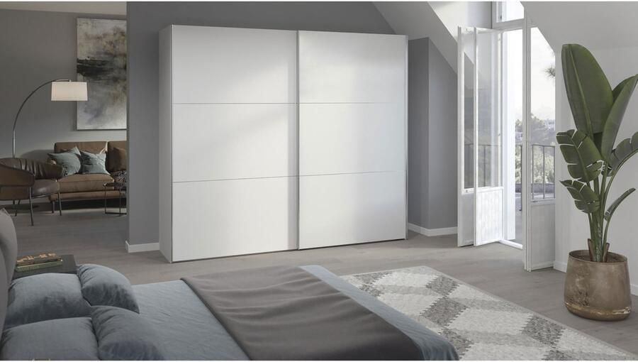 BBright B Bright Schuifdeurkast Kixx met houten deuren 253 x 215 x 65 cm wit