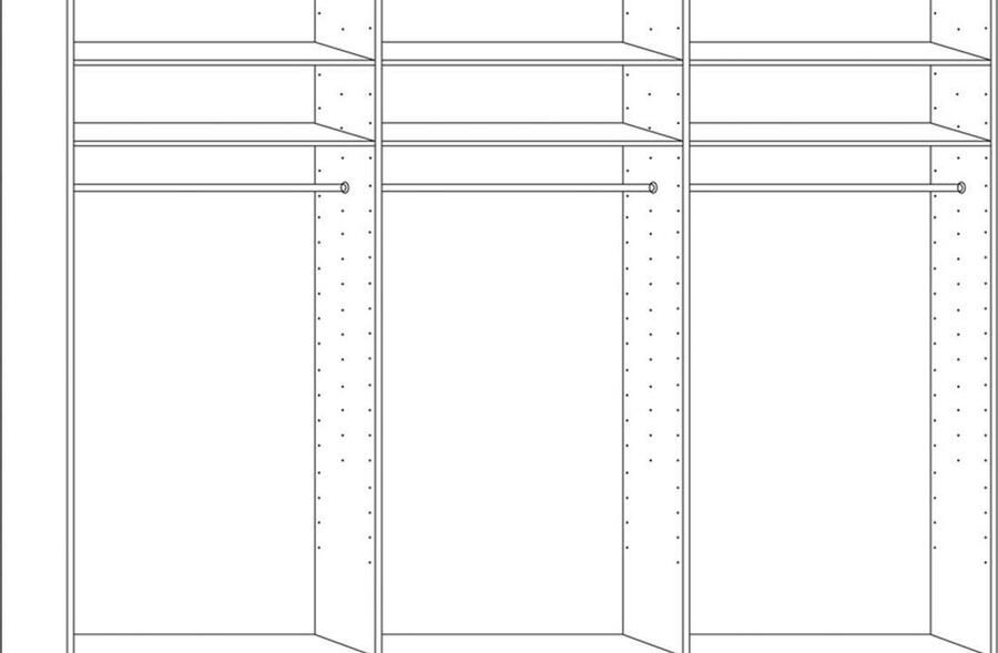 BBright B Bright Schuifdeurkast Motion volledig met houten deuren 300 x 217 x 67 cm wit