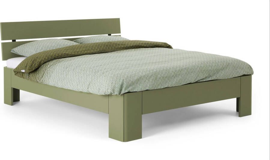 BBright B Bright Fresh 500 Bed met Hoofdbord 120 x 210 cm Bedframe Rietgroen Bedombouw Instaphoogte: 50cm Tweepersoonsbedden - Foto 1