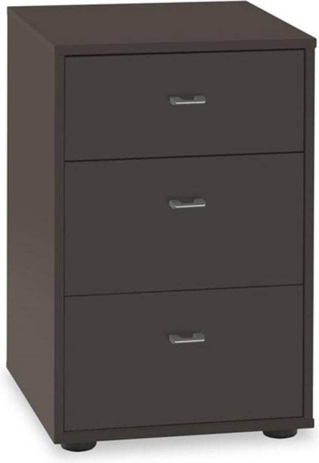 BBright Beter Bed Select Nachtkast Tokio met 3 laden en greep Chroom 40 x 64 x 43 cm havanna havanna