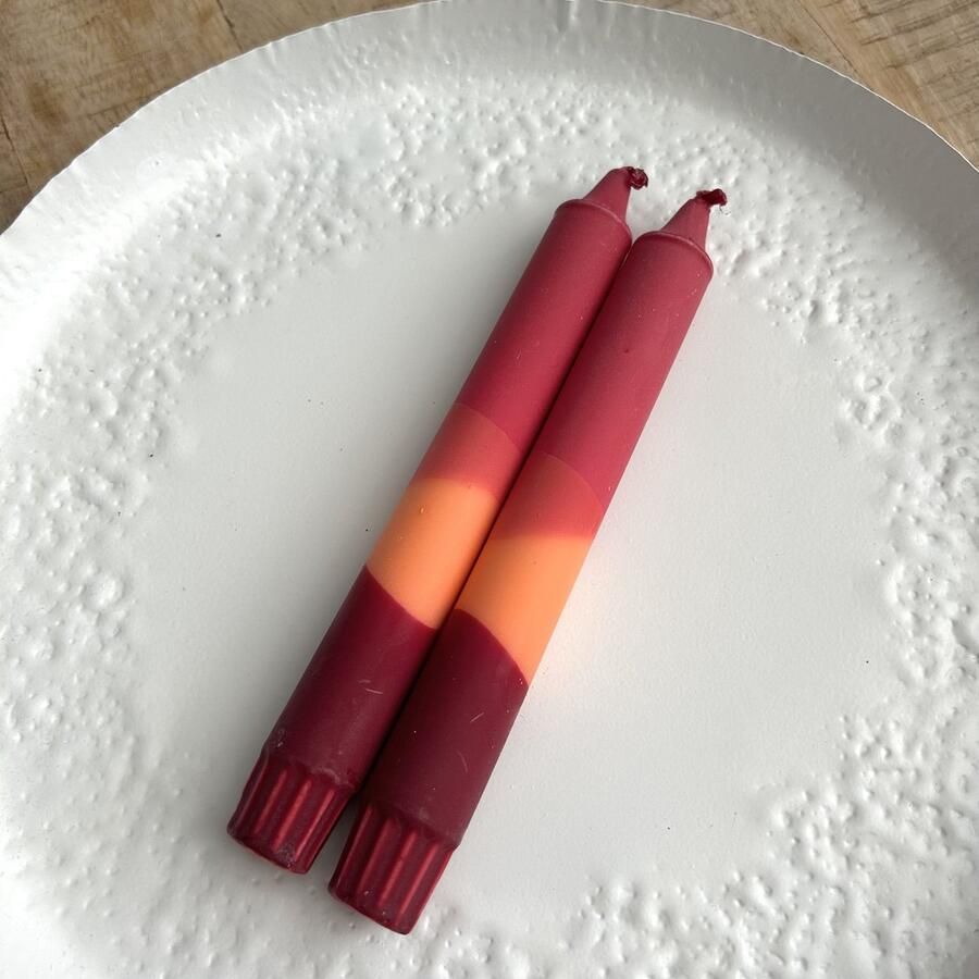 Be Flowerly Dinerkaarsen Per stuk Summer Vibes Amber Glow Luxe kaars van 22 cm Meerdere designs Voor op Tafel Decoratie & Cadeau Stijlvol en Uniek Design