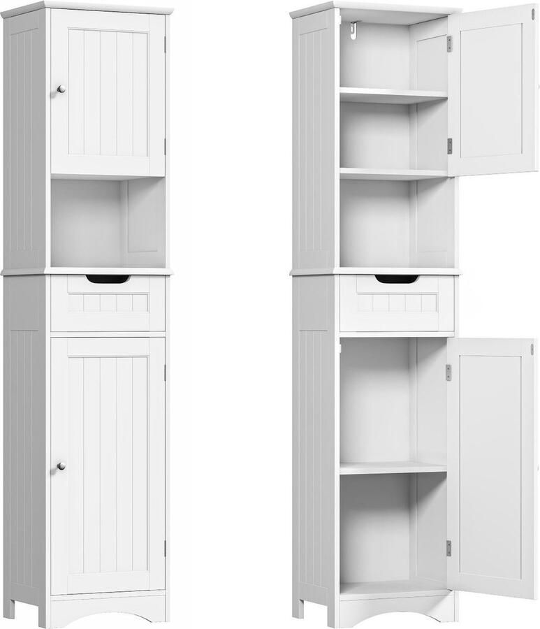 Bealife AP26 Commode met 4 Lades -Ladekast- Bijzetkast met Veel Opbergruimte Dressoirs Multifunctionele Kast voor Woonkamer Slaapkamer Hal Vrijstaand Ladekasten Opbergkast manden-60x30x85cm- Wit