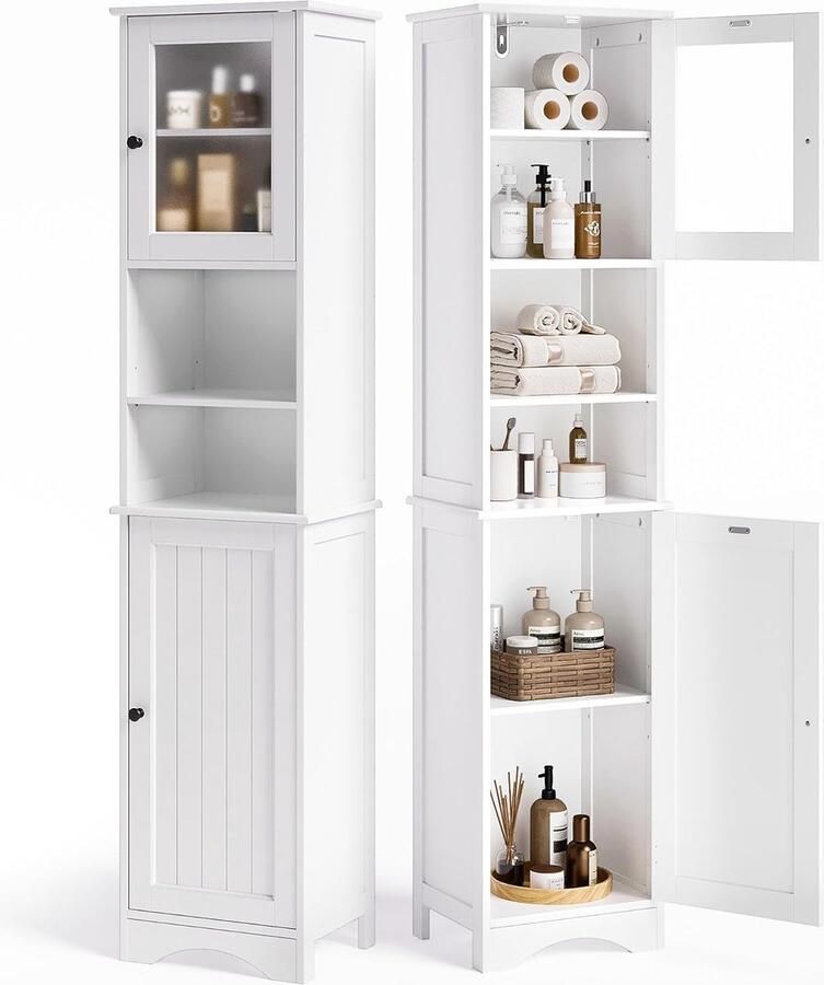 Bealife AP17 Commode -Ladekast- Bijzetkast met Veel Opbergruimte Dressoirs Multifunctionele Kast voor Woonkamer Slaapkamer Hal Vrijstaand Ladekasten Opbergkast manden- Wit