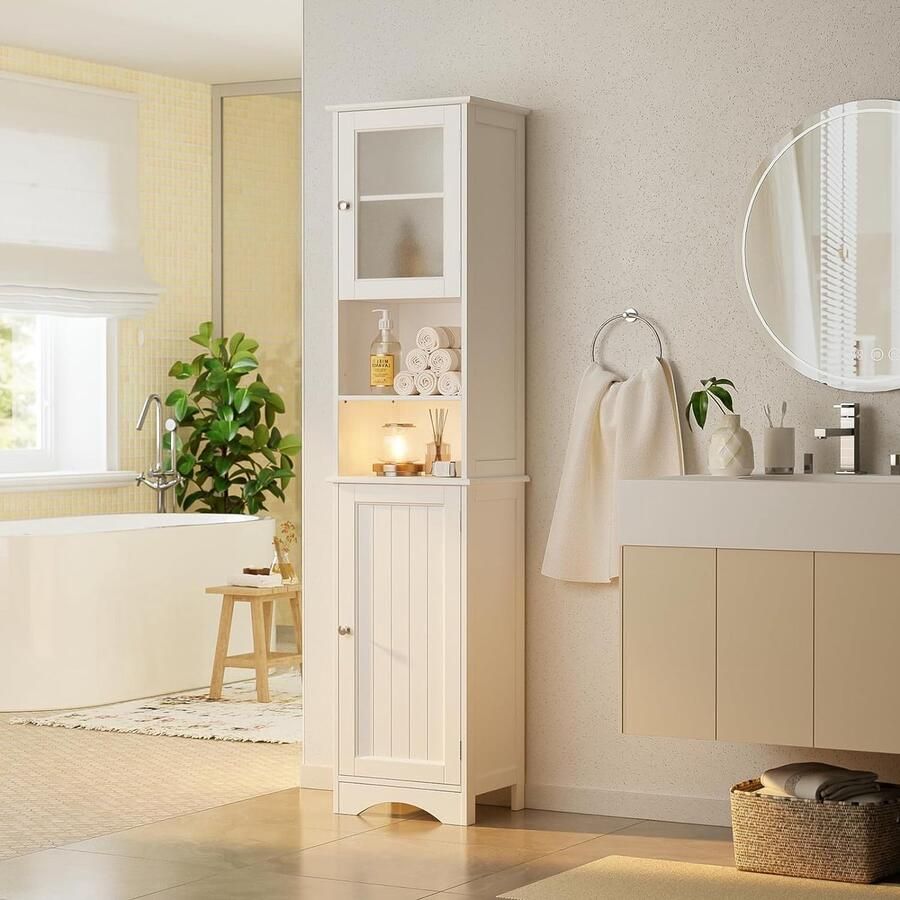 Bealife AP17 Ladekast Dressoir met veel opbergruimte Multifunctionele kast voor woonkamer slaapkamer hal badkamer Vrijstaande ladekast Wit