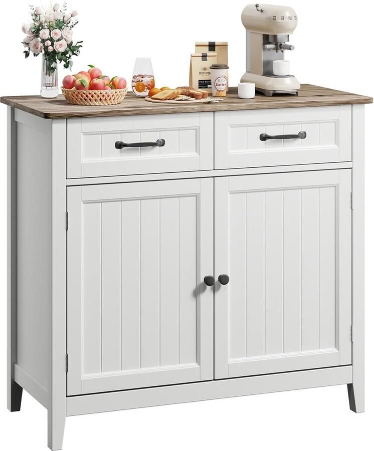 Bealife AP30 Dressoir -Badkamerkast Opbergmeubel Ladekast 90 x 40 x81 cm Wit-Grijs