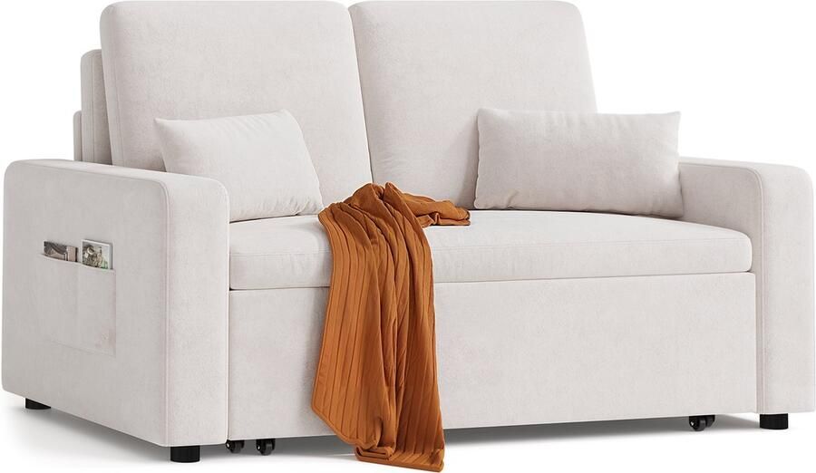 Bealife AR28 3-In-1 Bank met Slaapfunctie Verstelbare Bedbank voor Woonkamer Slaapkamer 150x82x87cm Beige