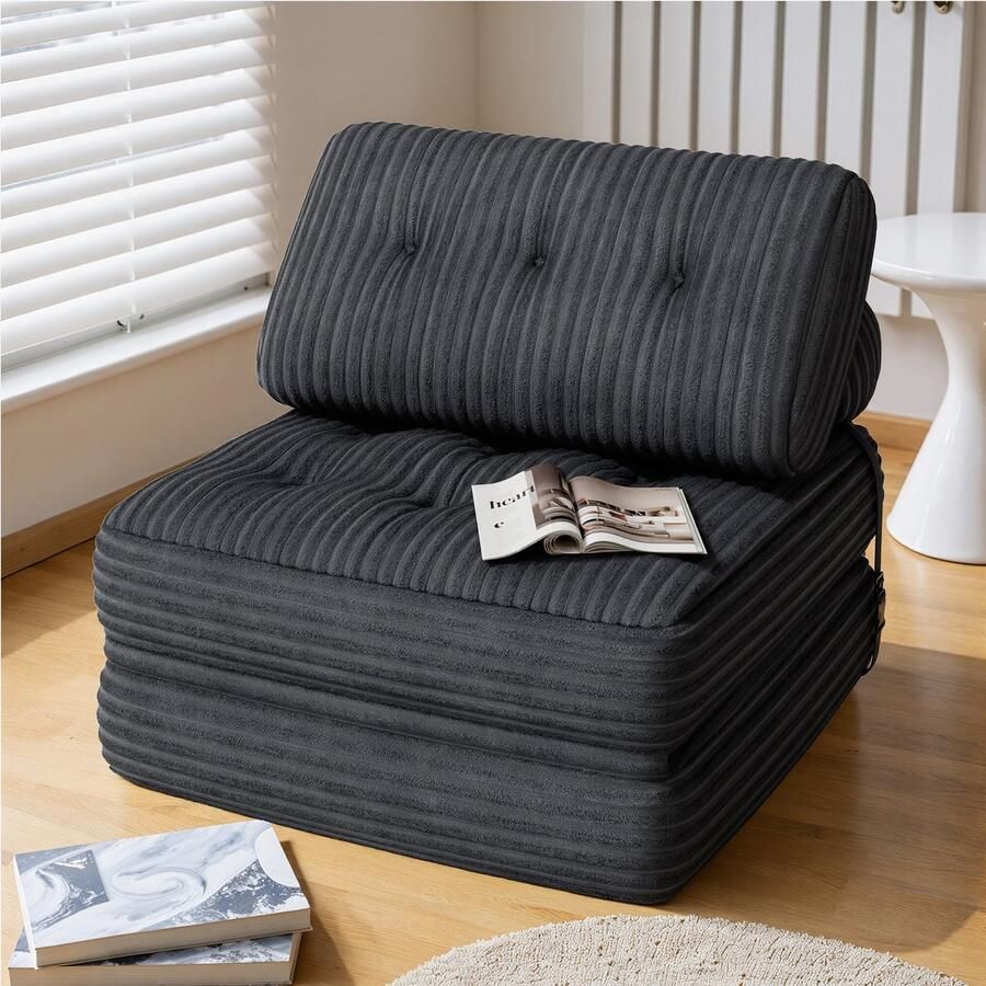 Bealife AR32 Slaapbank 3-in-1 Opvouwbaar Corduroy Donkergrijs