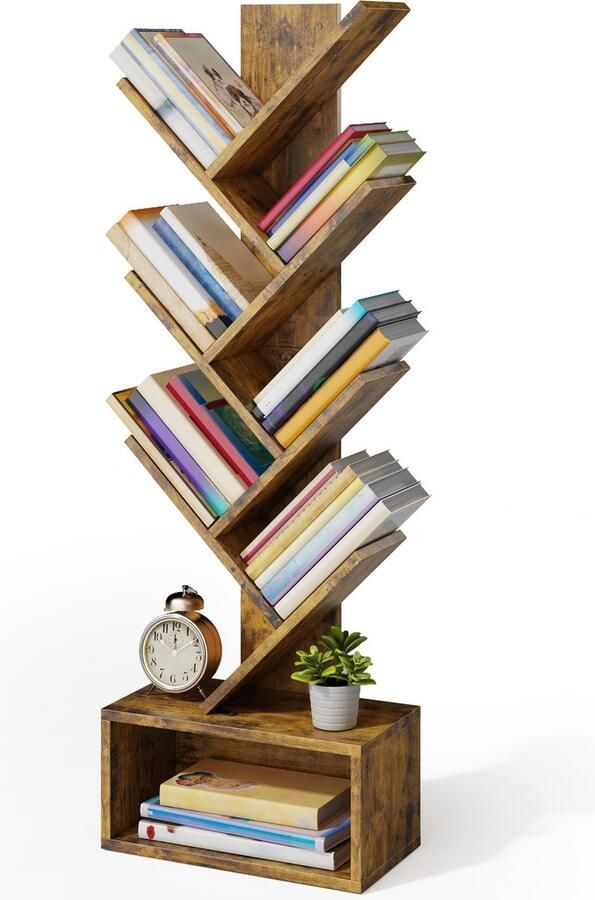 Bealife FS40 Boekenkast Boekenrek Industrieel Hout metaal Bruin Wit- 113 x 38 x 20 cm