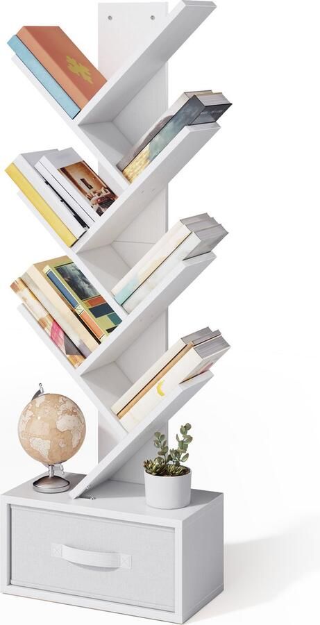 Bealife FS41 Boekenkast Boekenrek Industrieel Hout metaal Bruin Wit- 113 x 38 x 20 cm