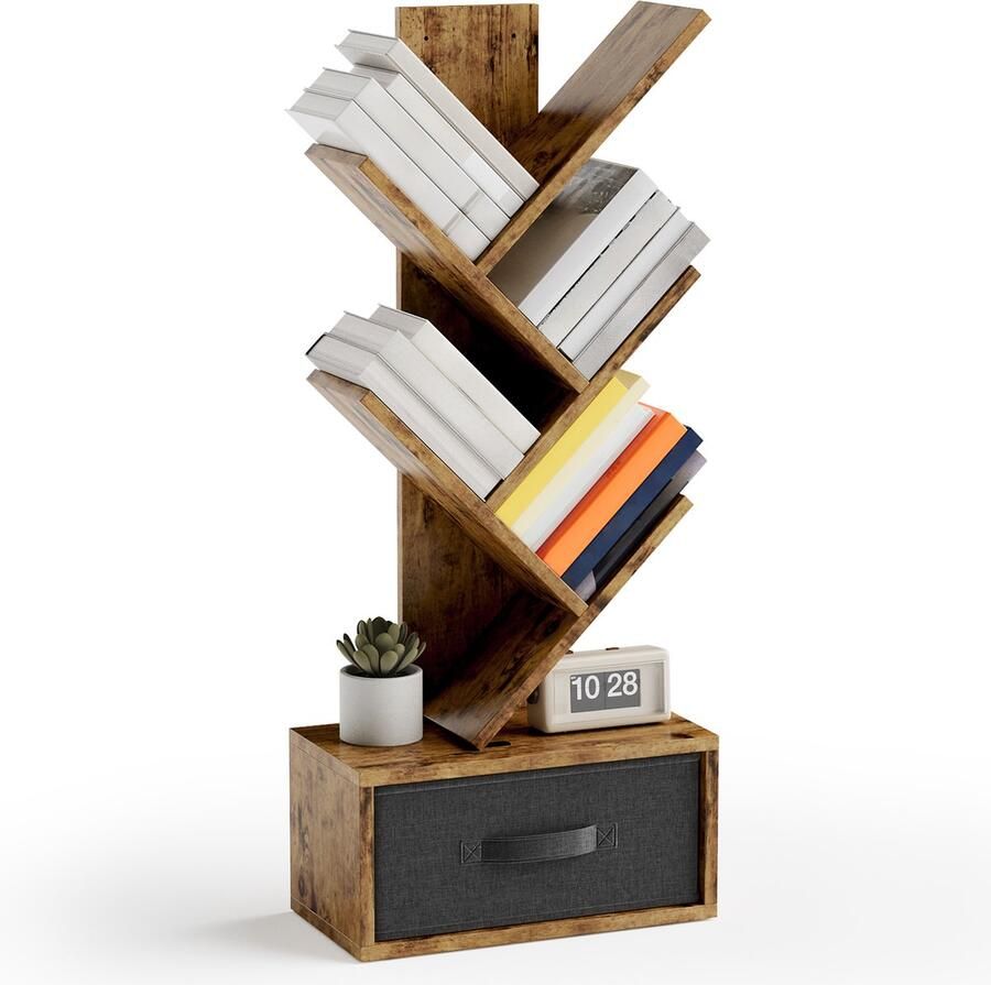 Bealife FS43 Boekenkast Boekenrek Industrieel Hout metaal Bruin Wit 90 x 38 x 20 cm