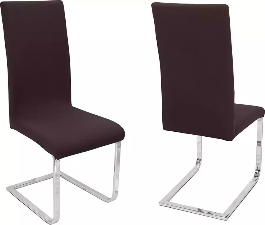 Beautex set van 2 stoelhoezen elastische stretch hoezen bi-elastisch motief en kleur naar keuze (motief Johanna kleur donkerbruin)