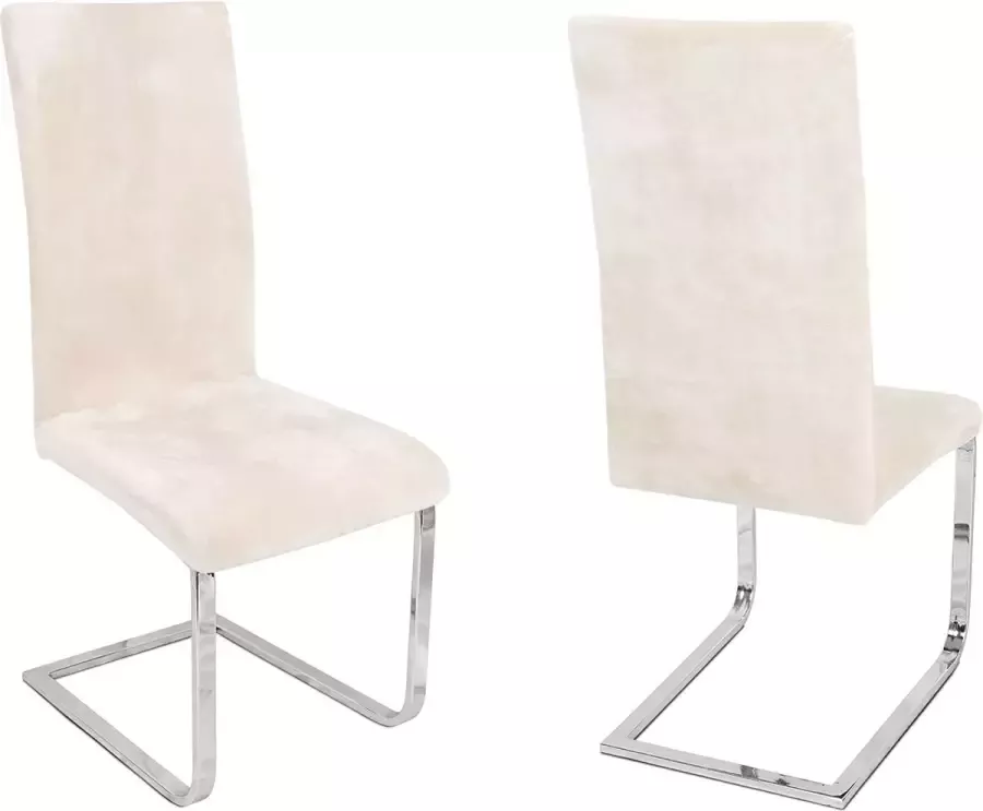 Beautex set van 2 stoelhoezen elastische stretch hoezen bi-elastisch motief en kleur selecteerbaar (motief Maya kleur crème)