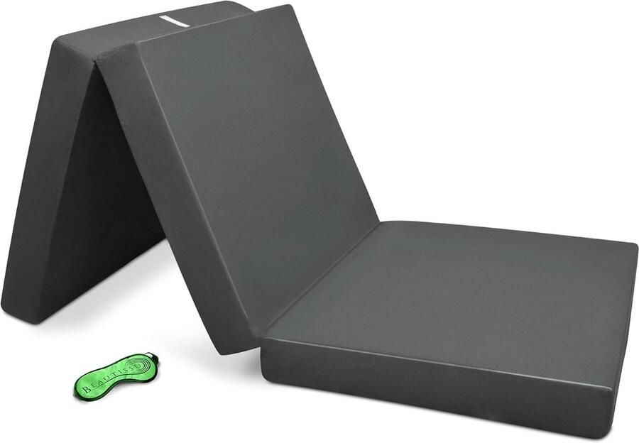 Beautissu Campix opvouwbare matras 90x200 cm reisbed matras & gastenmatras- zitblok opvouwbaar rechthoekig in antraciet