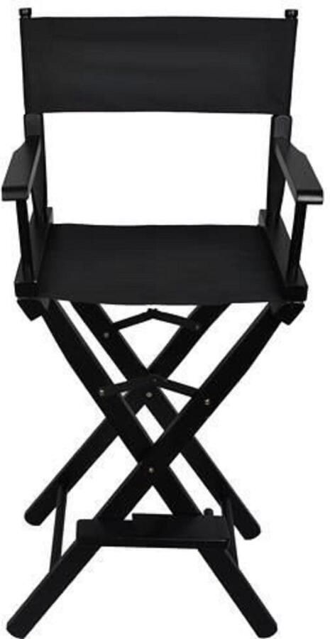 Beautylushh Wooden Makeup Chair Zwart Visagie kruk Make-Up stoel Opvouwbare kruk directie klapstoel - Foto 2