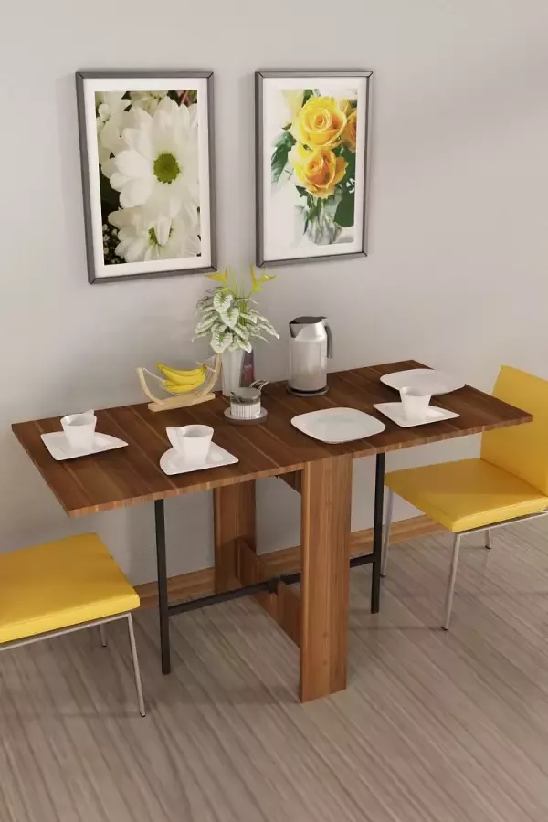 Beckenbau Eettafel uitschuifbaar Inklapbare tafel Opvouwbaar Uitschuifbare eettafel 134 x 60 x 72 cm Bruin