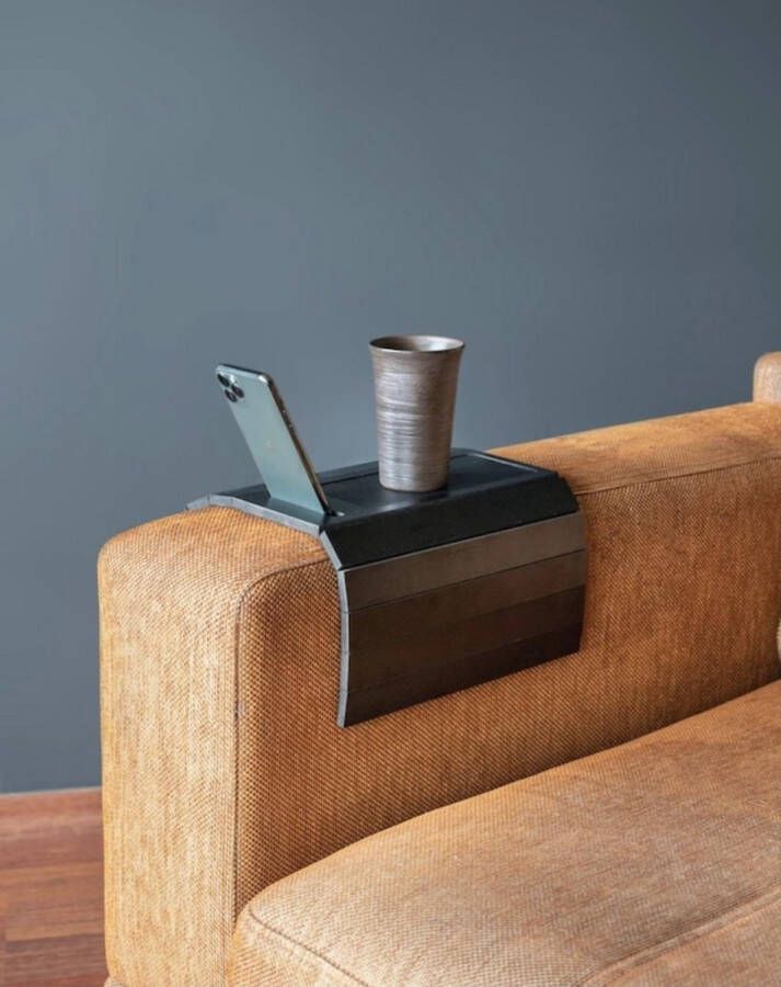 Beckenbau Flexibel Dienblad Armleuning Dienblad Banktafel Armleuning Organizer Antislip Telefoonhouder Zwart