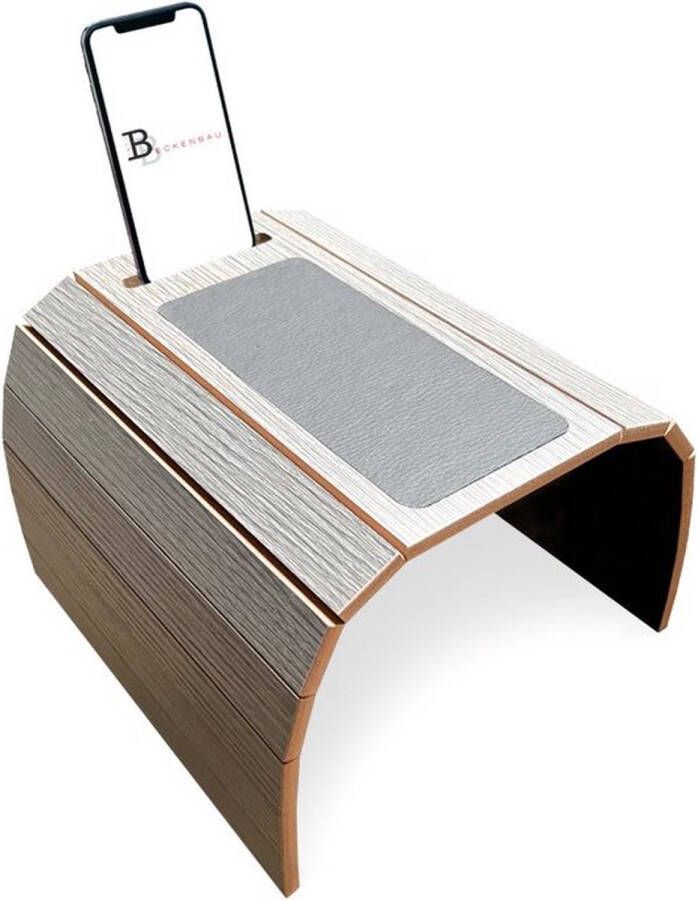 Beckenbau Flexibel dienblad Armleuning dienblad Banktafel Armleuning organizer Telefoonhouder en Anti slip| Bank Bruin