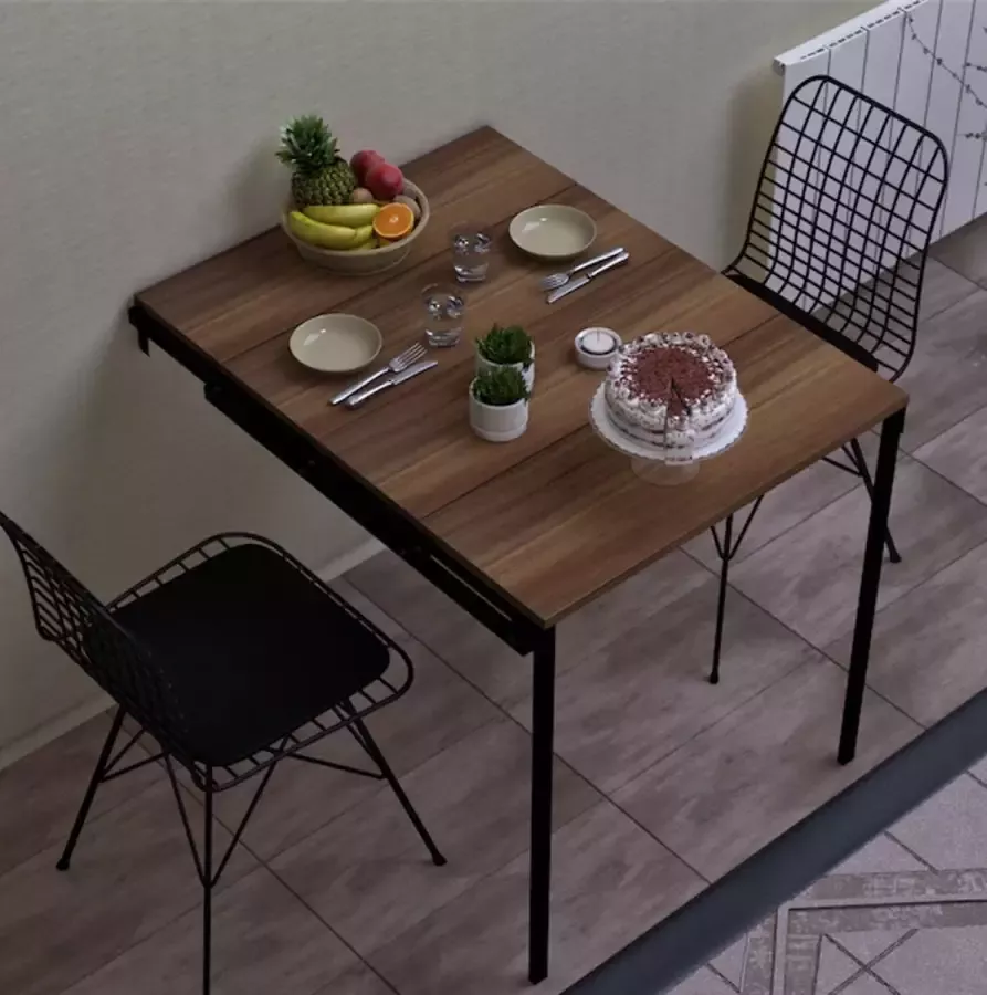 Beckenbau Keukentafel Inklapbare tafel Vouwtafel Inklapbaar 100x70 cm Bruin