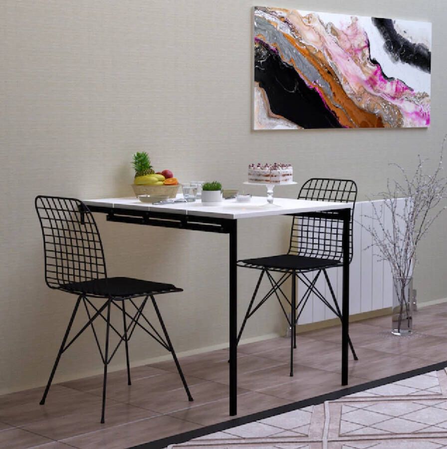Beckenbau Keukentafel Inklapbare tafel Vouwtafel Inklapbaar 100x70 cm Wit