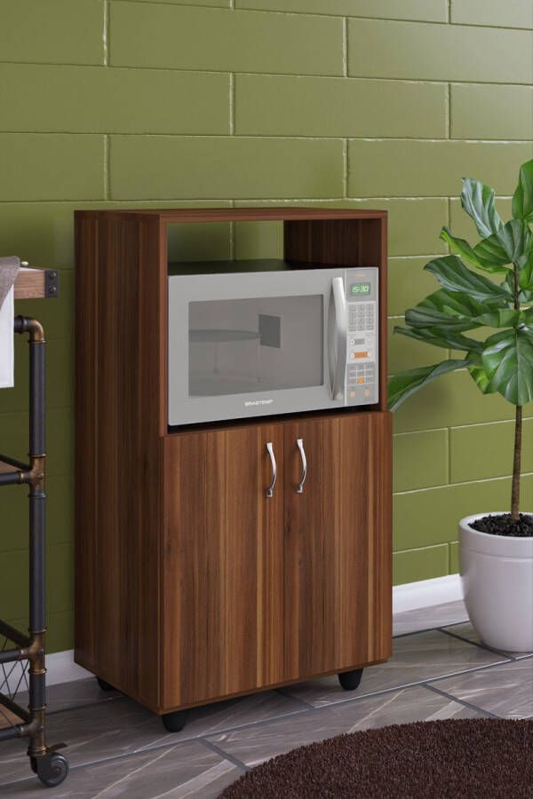 Beckenbau Magnetronkast Keukenrek Ovenkast Keuken Organizers Keukenrek staand Bruin