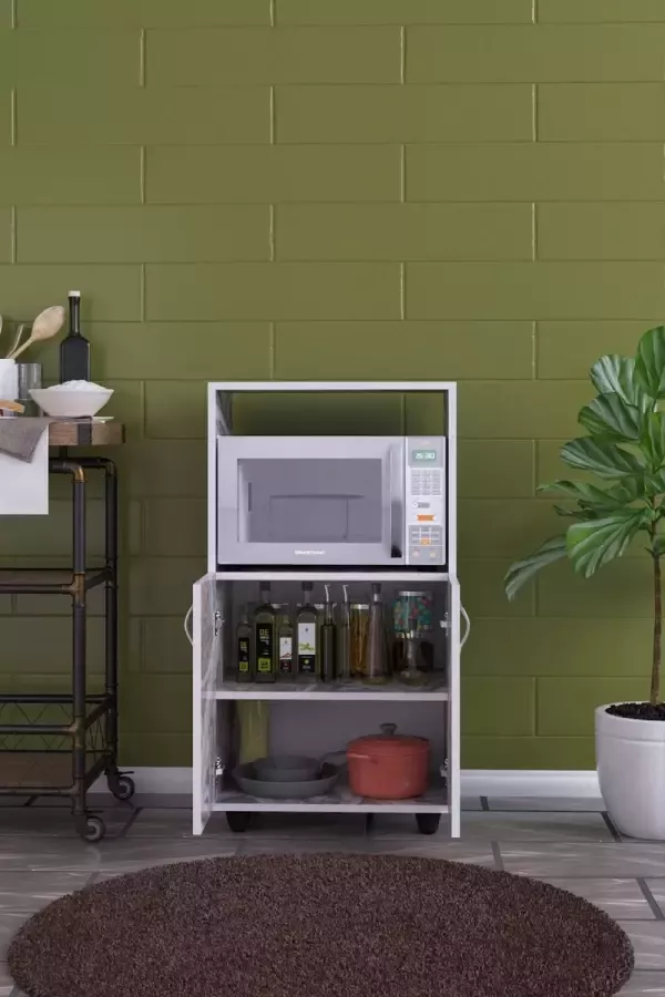 Beckenbau Magnetronkast Keukenrek Ovenkast Keuken Organizers Keukenrek staand Magnetron kast Wit