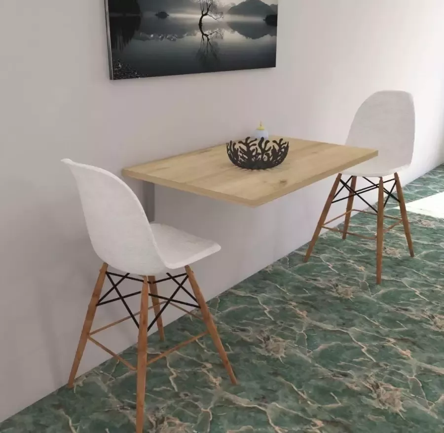Beckenbau Wandtafel inklapbaar Klaptafel Inklapbare Tafel- Vouwtafel 90x60cm Recht Beige