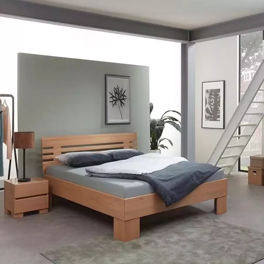 Bed Box Holland Massief beuken houten bed Nesebar Premium 180x220 Natuur gelakt