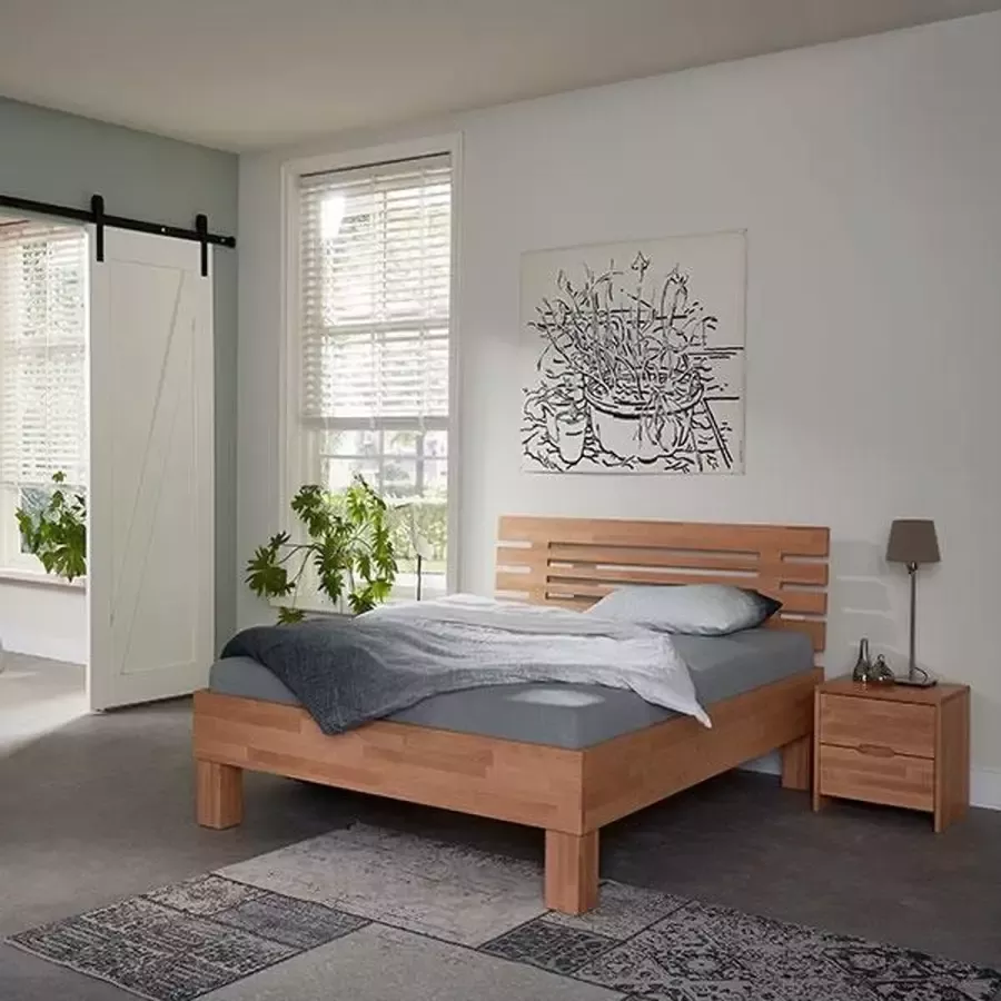 Bed Box Holland Massief beuken houten bed Varna Basic 180x210 Natuur gelakt