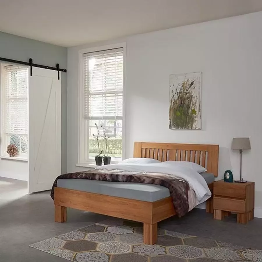 Bed Box Holland Massief eiken houten bed Bansko Premium 140x210 Natuur geolied